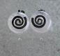 Preview: Donut Ohrstecker - Steinsorte Rosenquarz an 925er Silber-Spirale, 1 Paar
